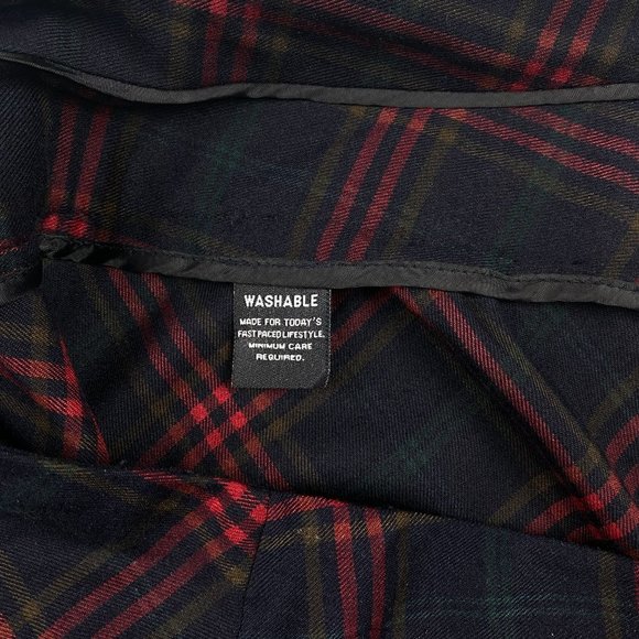 Zac & Rachel Skirt Women Size 8 Plaid Navy Red‎ A-Line Stretch Side Zip - Picture 11 of 12
